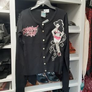 Too Fast rockabilly pinup sweater cardigan sweater